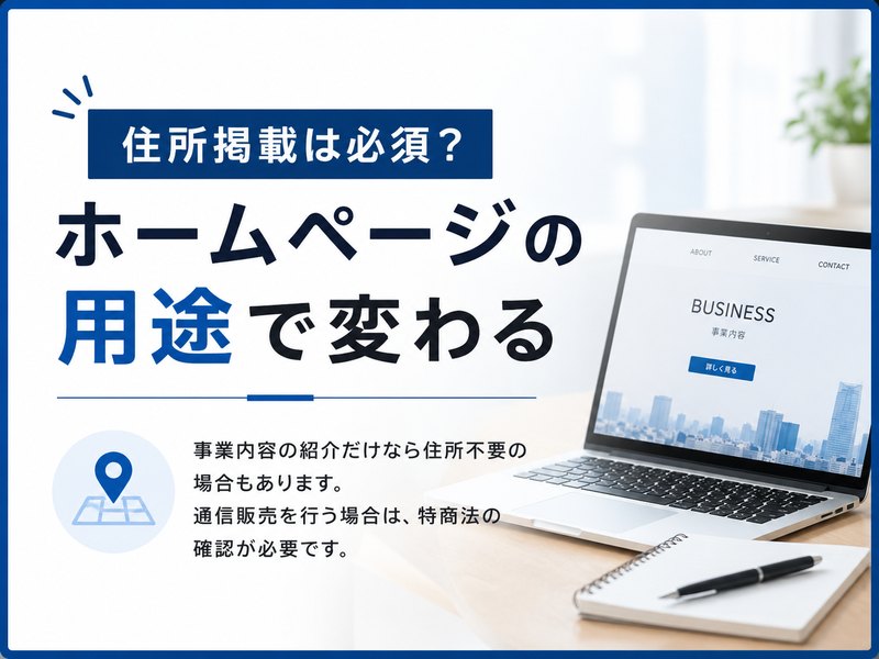 個人事業主のホームページに住所掲載が必要かを示すH2サムネイル