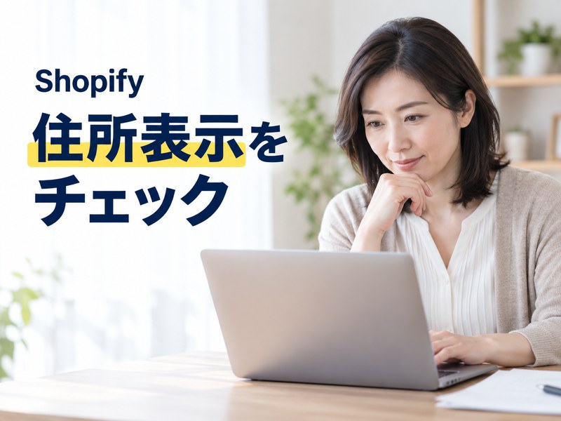 Shopifyで住所表示を確認する場所を示すサムネイル