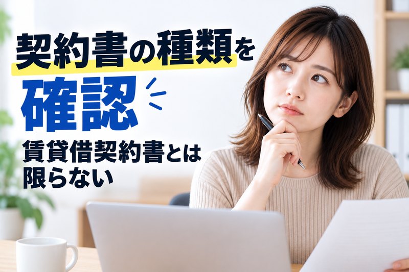バーチャルオフィスの契約書が賃貸借契約書とは限らないことを確認する女性