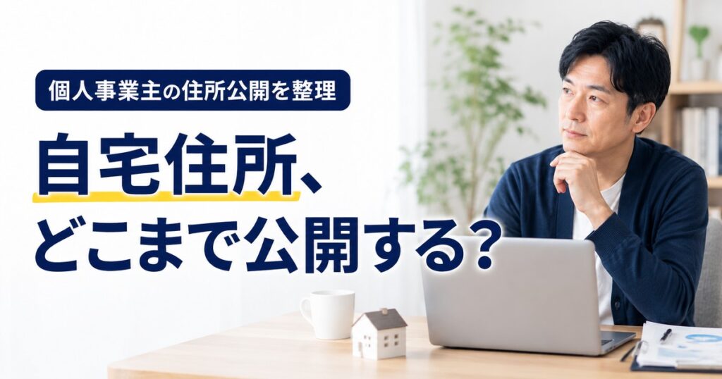個人事業主の自宅住所をどこまで公開するか考えるアイキャッチ画像