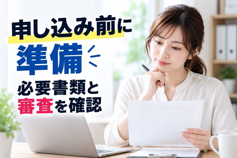 バーチャルオフィスの申し込み前に必要書類と審査条件を確認する女性